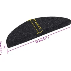 vidaXL - Trapmat - Zwart - Polypropyleen - 56 x 17 x 3 cm - 15 stuks