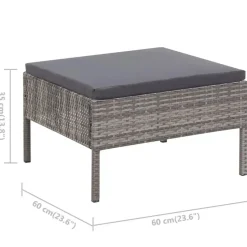 vidaXL - Tuin Loungeset - Grijs - Poly rattan