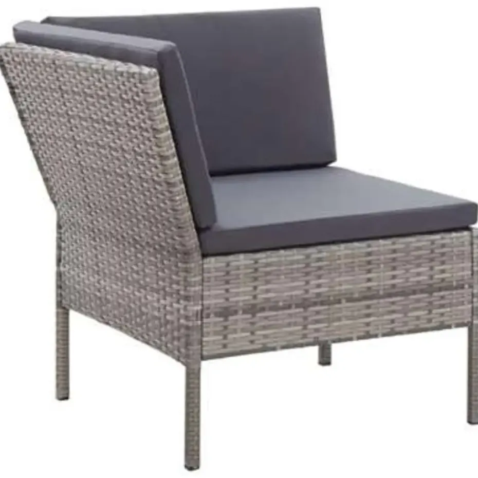 vidaXL - Tuin Loungeset - Grijs - Poly rattan