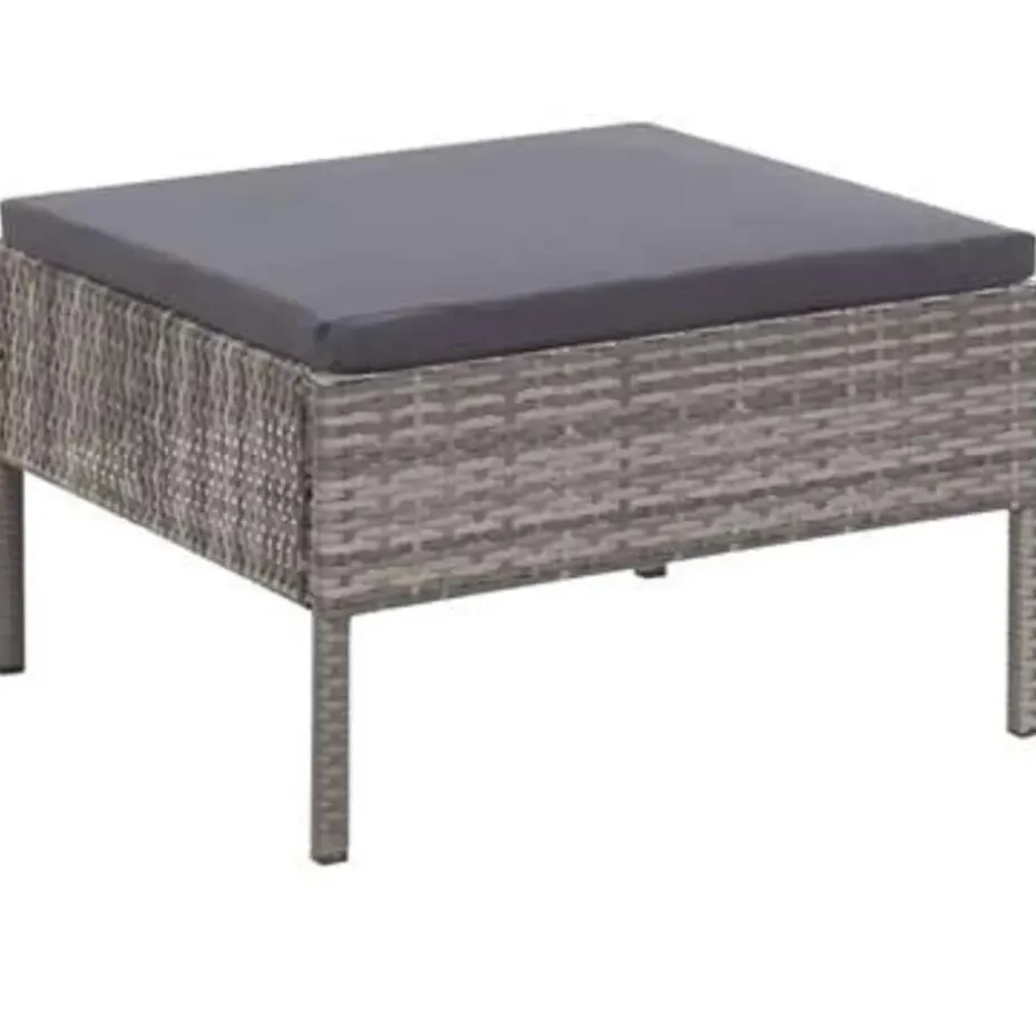 vidaXL - Tuin Loungeset - Grijs - Poly rattan