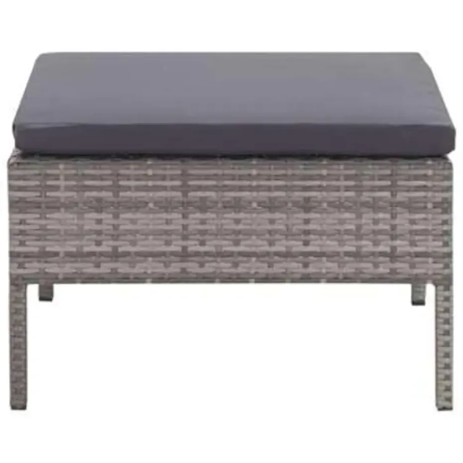 vidaXL - Tuin Loungeset - Grijs - Poly rattan