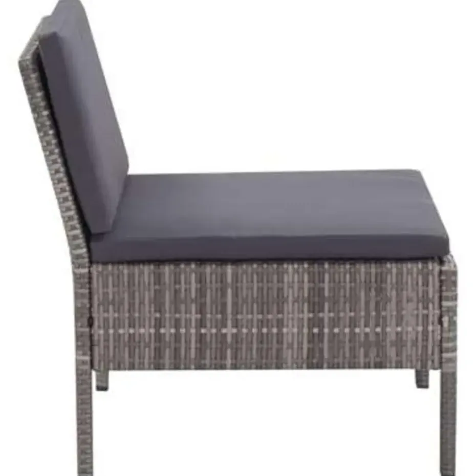 vidaXL - Tuin Loungeset - Grijs - Poly rattan