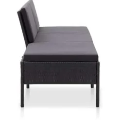 vidaXL - Tuin Loungeset - Zwart - Poly rattan