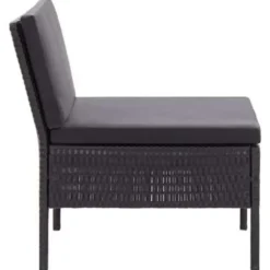 vidaXL - Tuin Loungeset - Zwart - Poly rattan