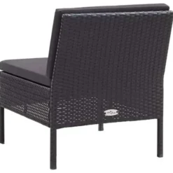 vidaXL - Tuin Loungeset - Zwart - Poly rattan