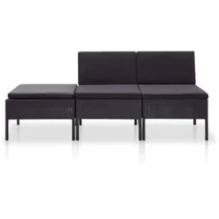 vidaXL - Tuin Loungeset - Zwart - Poly rattan