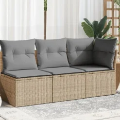 vidaXL - Tuinbank - Beige - Poly rattan