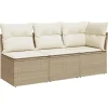 vidaXL - Tuinbank - Beige - Poly rattan