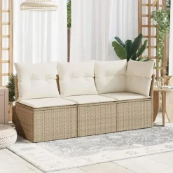 vidaXL - Tuinbank - Beige - Poly rattan