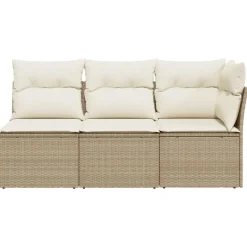 vidaXL - Tuinbank - Beige - Poly rattan
