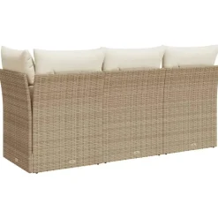 vidaXL - Tuinbank - Beige - Poly rattan