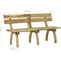 vidaXL - Tuinbank - Bruin - Grenenhout - 160 x 60 x 86 cm