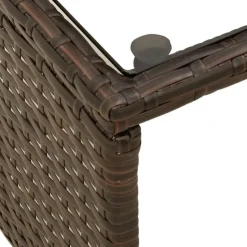 vidaXL - Tuinbank - Bruin - Poly rattan - L-vormig - Met tafel en kussens