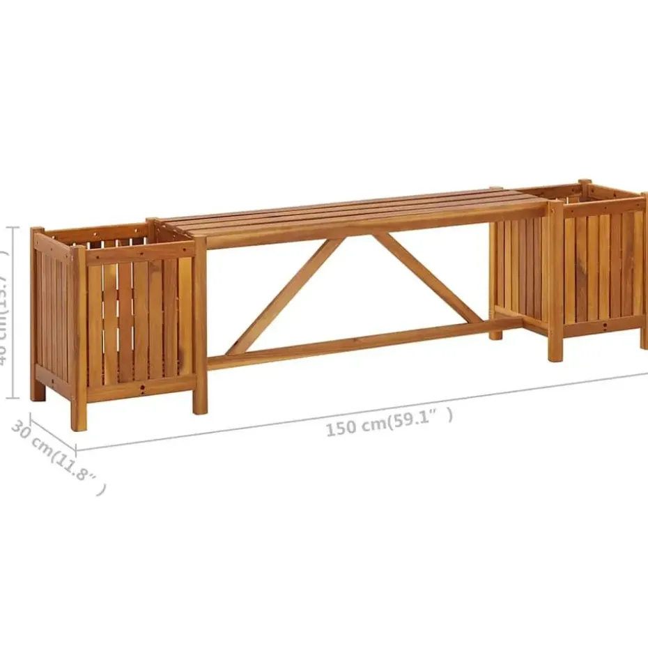 vidaXL - Tuinbank - Bruin - Hout - 150 x 30 x 40 cm