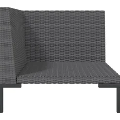 vidaXL - Tuinbank - Grijs - Poly rattan - Met kussens