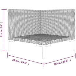 vidaXL - Tuinbank - Grijs - Poly rattan - Met kussens