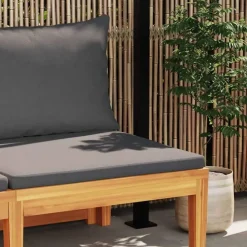 vidaXL - Tuinbank - Grijs - Acaciahout - Met tafel en kussens