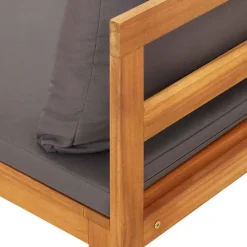 vidaXL - Tuinbank - Grijs - Acaciahout - Met tafel en kussens