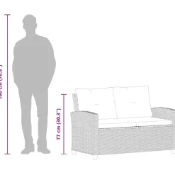 vidaXL - Tuinbank - Grijs - Poly rattan