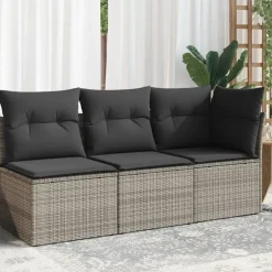 vidaXL - Tuinbank - Grijs - Poly rattan