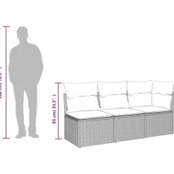 vidaXL - Tuinbank - Grijs - Poly rattan
