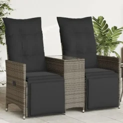 vidaXL - Tuinbank - Grijs - Poly rattan