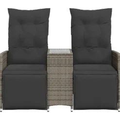 vidaXL - Tuinbank - Grijs - Poly rattan