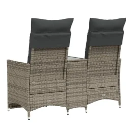 vidaXL - Tuinbank - Grijs - Poly rattan