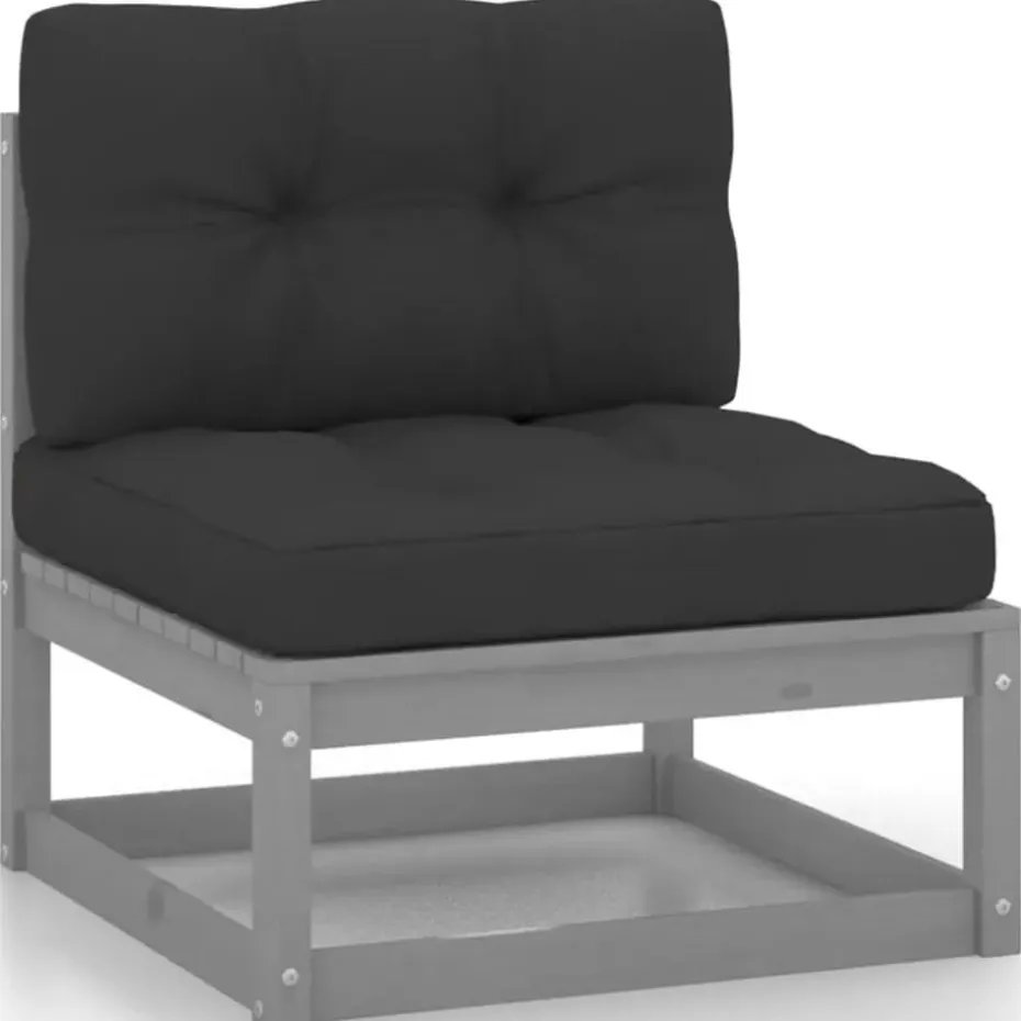 vidaXL - Tuinbank - Grijs - Grenenhout
