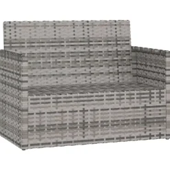 vidaXL - Tuinbank - Grijs - Poly rattan - 105 cm - Met Antraciet kussens