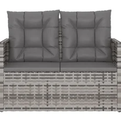 vidaXL - Tuinbank - Grijs - Poly rattan - 105 cm - Met Antraciet kussens