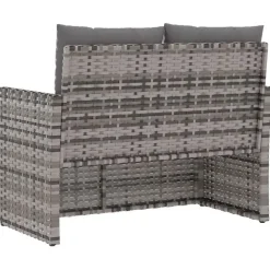 vidaXL - Tuinbank - Grijs - Poly rattan - 105 cm - Met Antraciet kussens