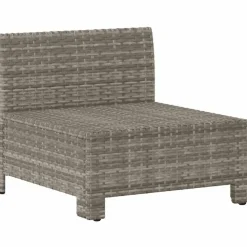 vidaXL - Tuinbank - Grijs - Poly rattan - Met kussens