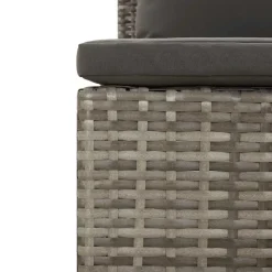 vidaXL - Tuinbank - Grijs - Poly rattan - Met kussens