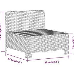 vidaXL - Tuinbank - Grijs - Poly rattan - Met kussens