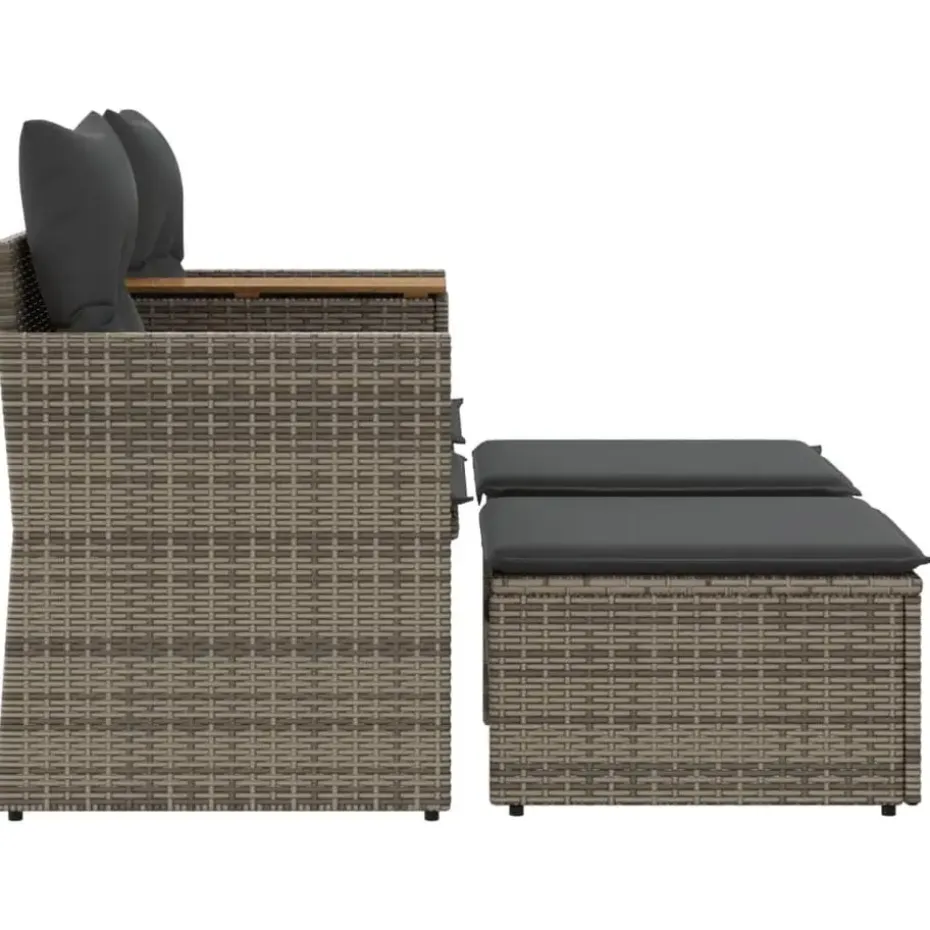 vidaXL - Tuinbank - Grijs - Poly rattan