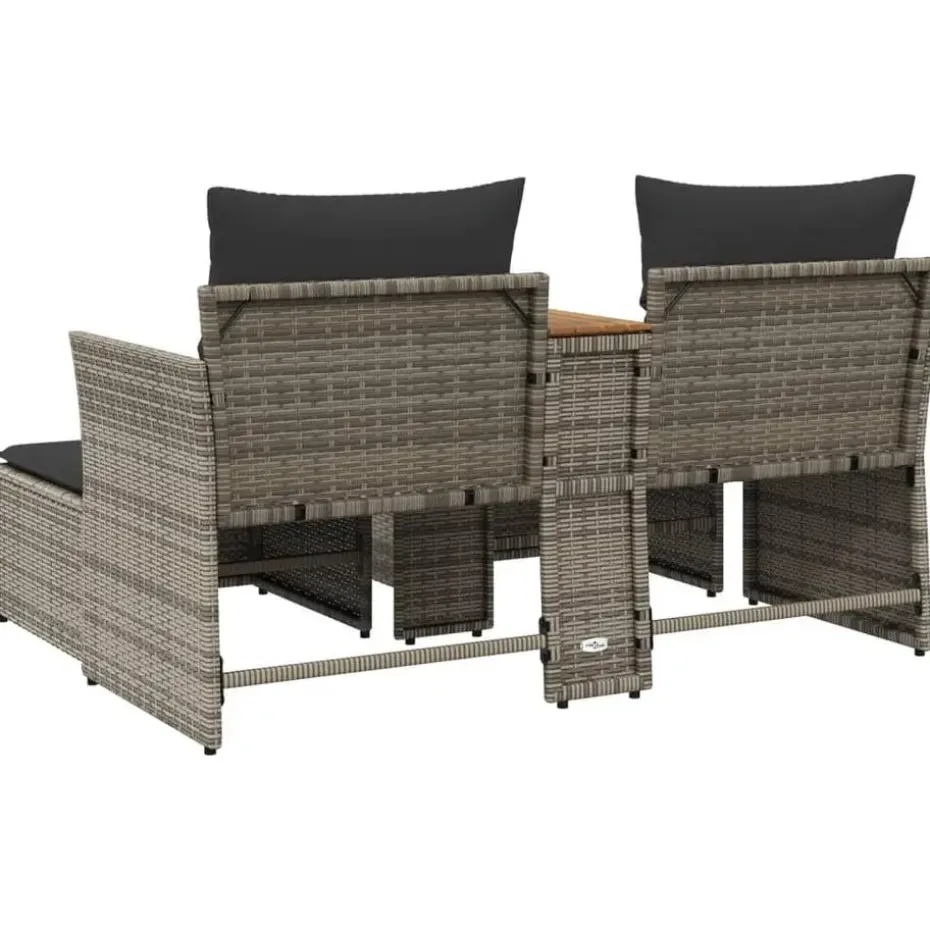 vidaXL - Tuinbank - Grijs - Poly rattan