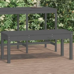 vidaXL - Tuinbank - Grijs - Massief grenenhout - 109x44x45 cm