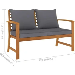 vidaXL - Tuinbank - Grijs - Acaciahout