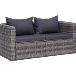 vidaXL - Tuinbank - Grijs - Polyetheen - 2 stuks