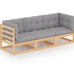 vidaXL - Tuinbank - Grijs - Grenenhout