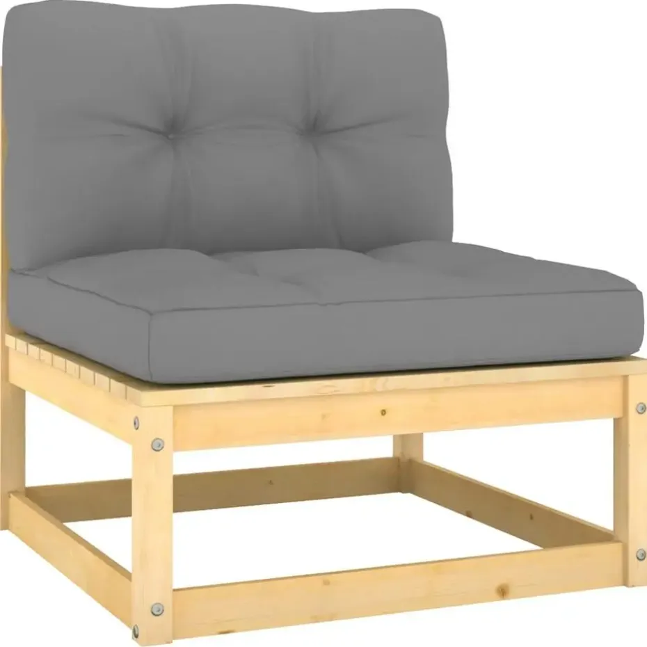 vidaXL - Tuinbank - Grijs - Grenenhout