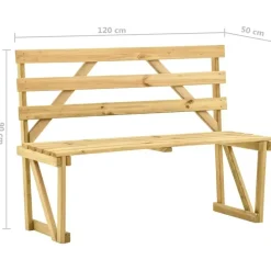 vidaXL - Tuinbank - Groen - Geïmpregneerd grenenhout - 120 cm