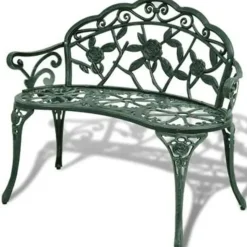 vidaXL - Tuinbank - Groen - Metaal