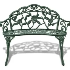 vidaXL - Tuinbank - Groen - Metaal