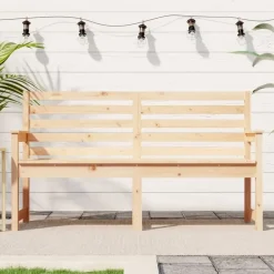 vidaXL - Tuinbank - Naturel - Massief grenenhout - 159.5x48x91.5 cm
