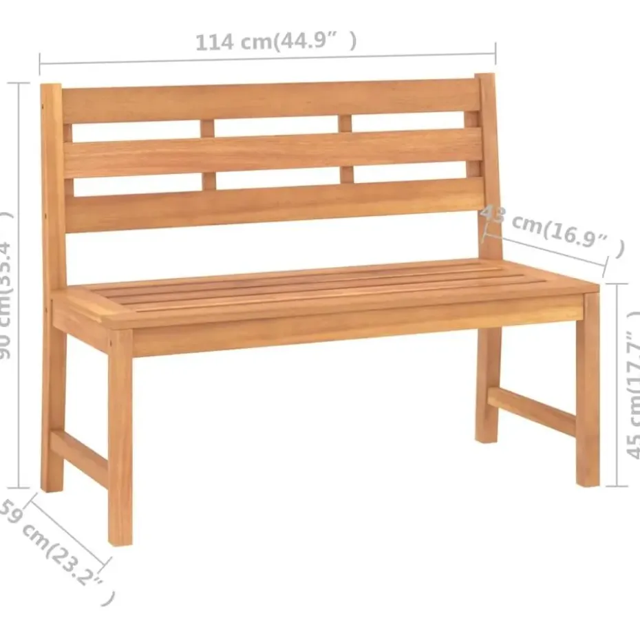 vidaXL - Tuinbank - Teakhout - 114 cm