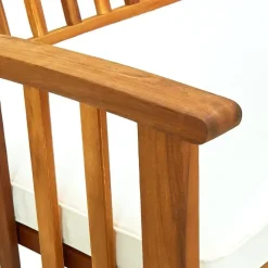 vidaXL - Tuinbank - Wit - Acaciahout - 147 cm - Met kussen