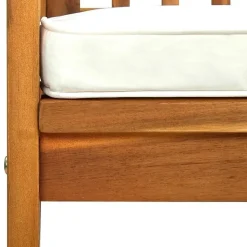 vidaXL - Tuinbank - Wit - Acaciahout - 147 cm - Met kussen