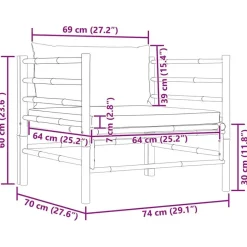 vidaXL - Tuinbank - Wit - Bamboe